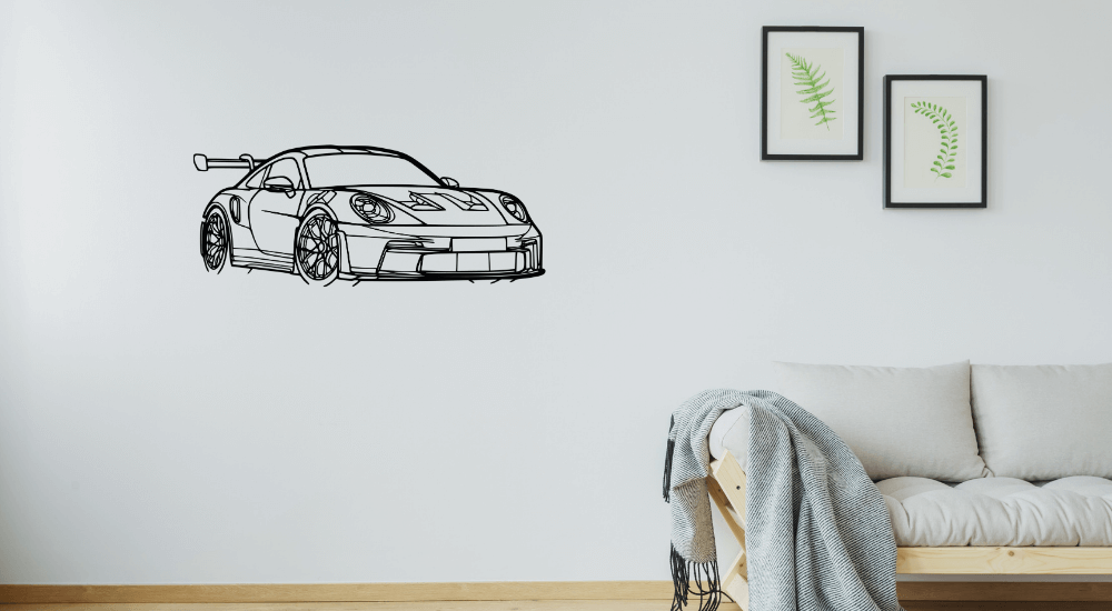 Naklejka na ścianę porsche 911 W2 w salonie front auta