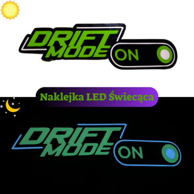 Naklejka LED Elektryczna Panel Drift Mode ON na szybę samochodu