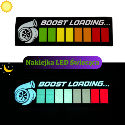 Naklejka LED Boost Loading - Elektryczna, Panel świetlny na szybę samochodu