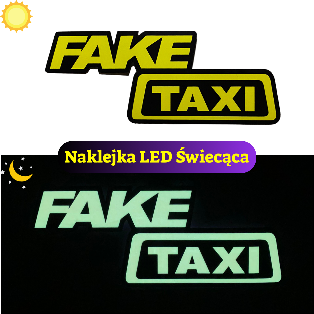 Naklejka LED Fake Taxi - Panel na szybę samochodu