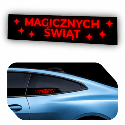 Świąteczna naklejka LED na szybę auta Magicznych Świąt