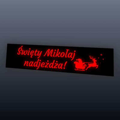 Alternative view of Świąteczna naklejka LED na szybę auta Święty Mikołaj Nadjeżdża