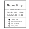 Naklejka godziny otwarcia na drzwi 40×50 cm