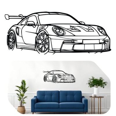 Naklejka Porsche 911 na ścianę 100×40cm W2