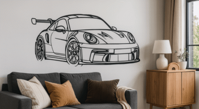 Alternative view of Naklejka Porsche 911 na ścianę 100×40cm W2