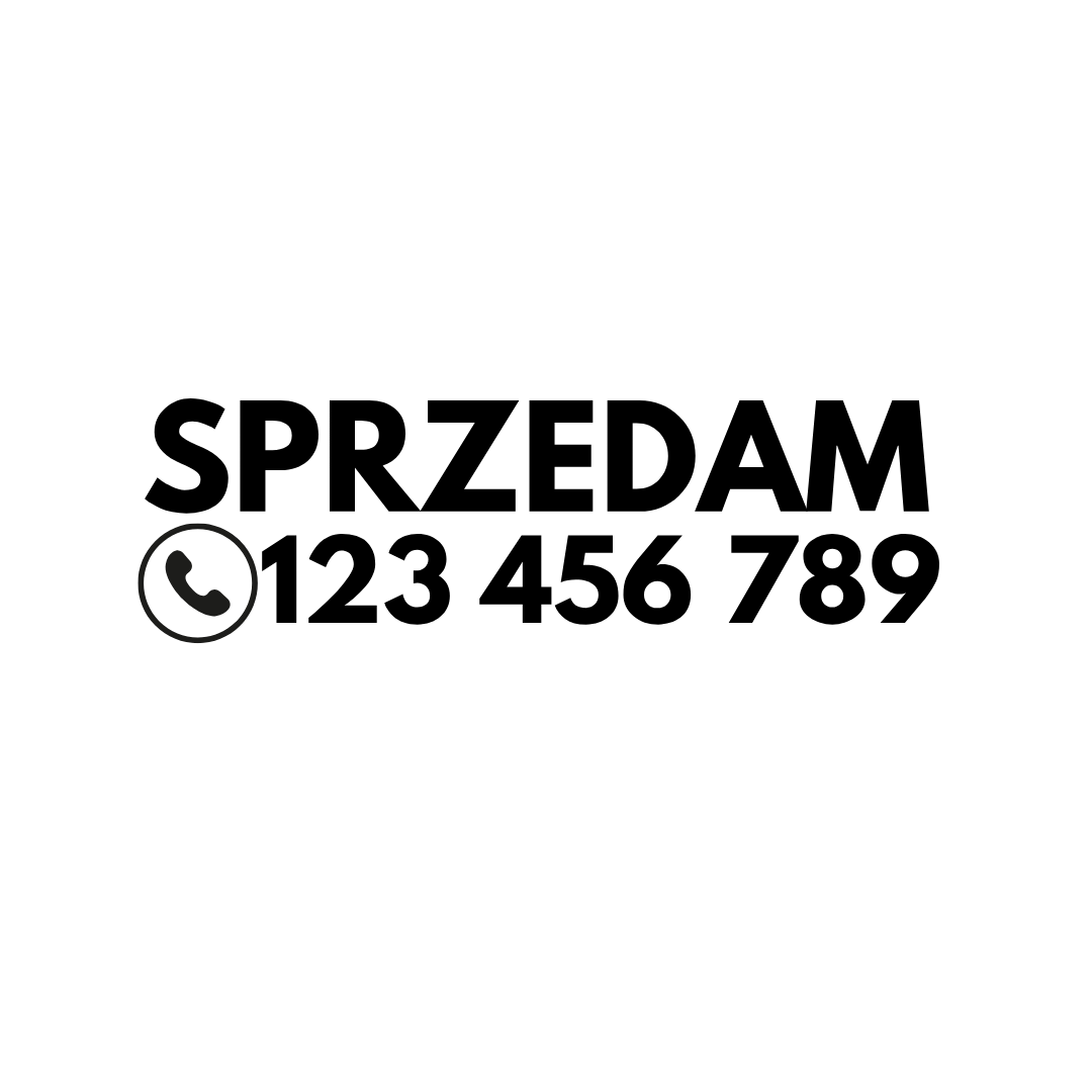 Naklejka na samochód Sprzedam + numer telefonu – bez tła, różne kolory
