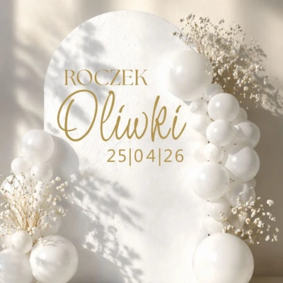 Alternative view of Naklejka roczek z imieniem i datą – personalizowana dekoracja urodzinowa