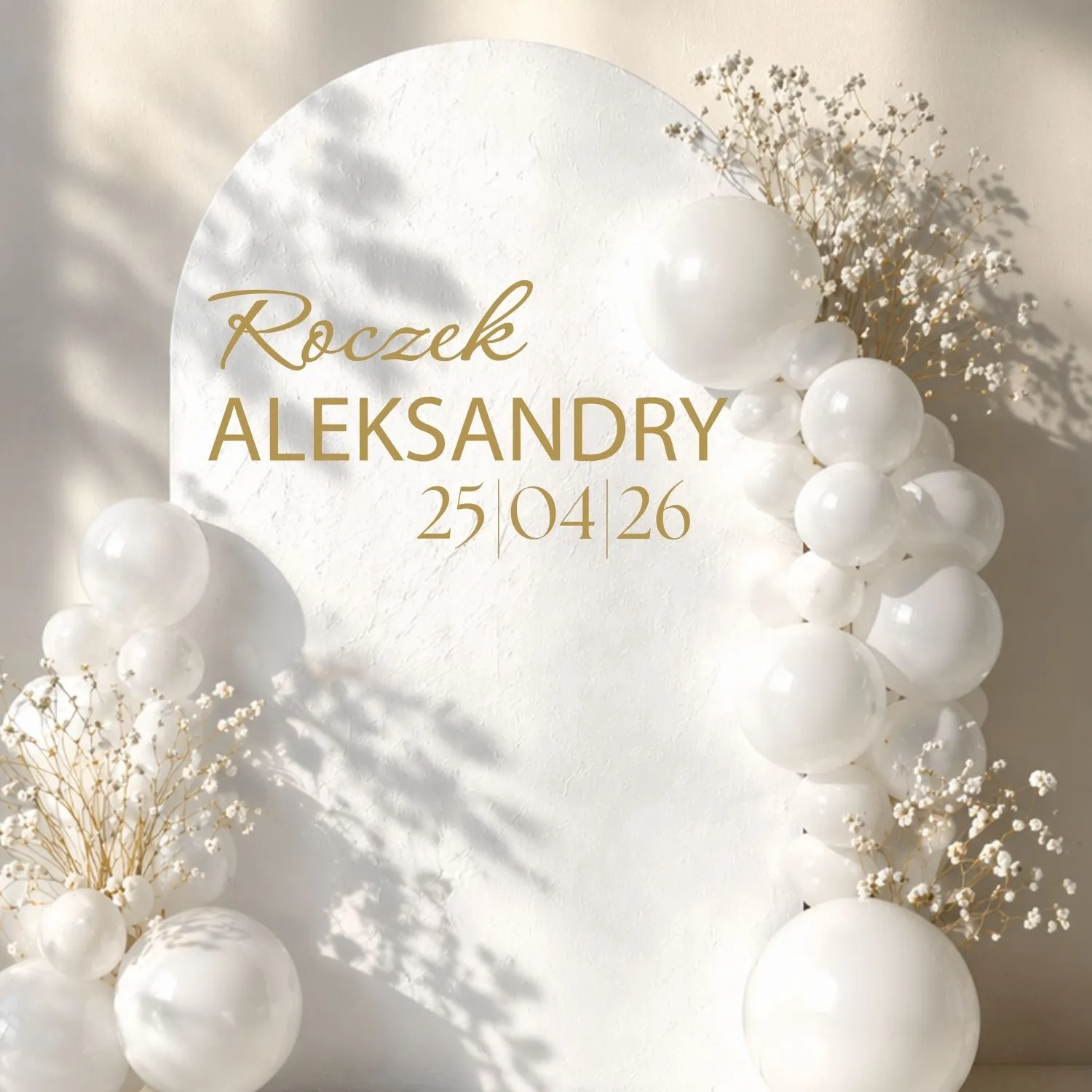 Naklejka ROCZEK z imieniem i datą 60 cm – personalizowana dekoracja na urodziny - obrazek 2