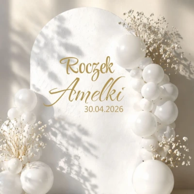 Alternative view of Naklejka na ściankę roczek z imieniem i datą 60 cm – personalizowana dekoracja W2