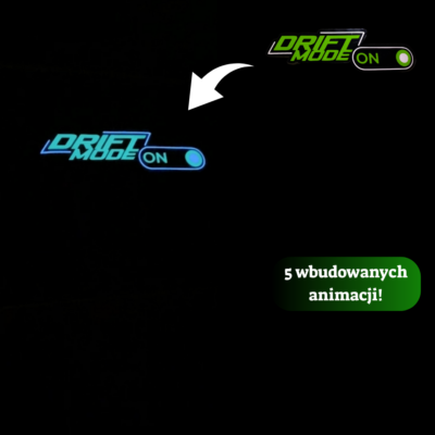 Alternative view of Naklejka LED Elektryczna Panel Drift Mode ON na szybę samochodu