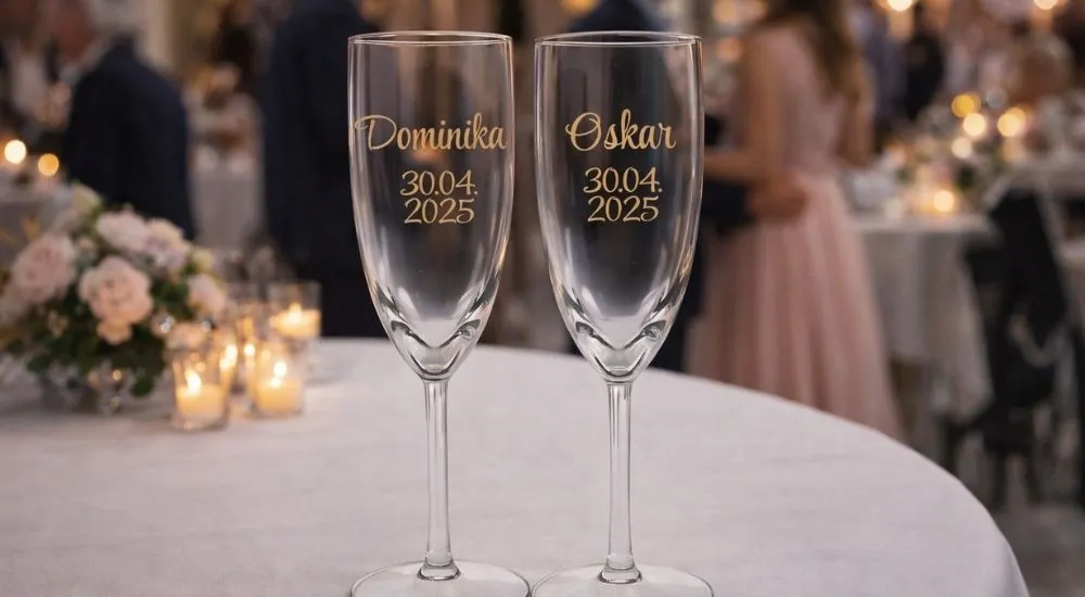 Personalizowane kieliszki do szampana – wesele, ślub, prezent - obrazek 3
