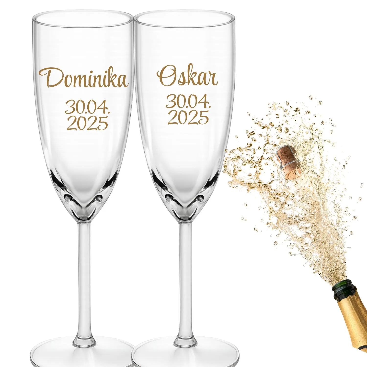 Personalizowane kieliszki do szampana – wesele, ślub, prezent - obrazek 4