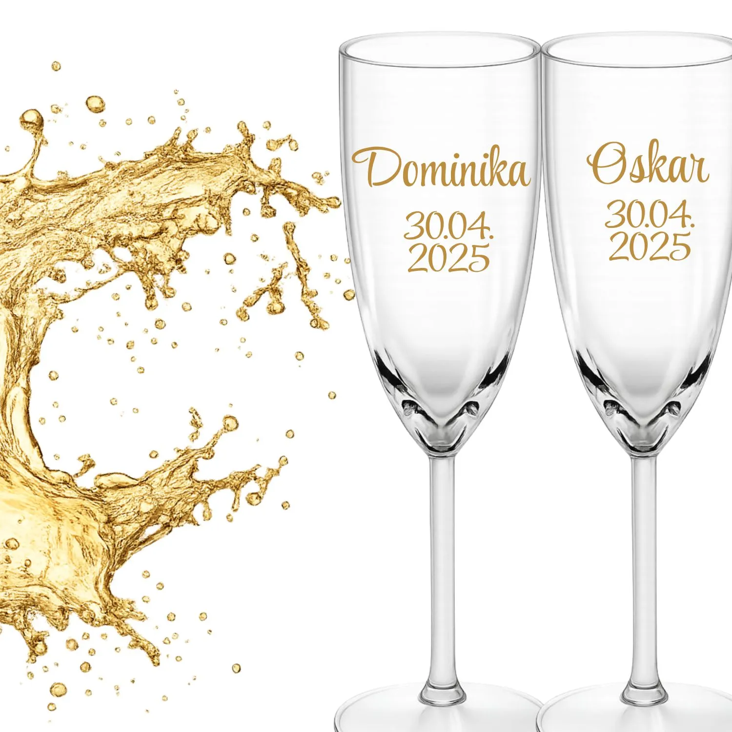 Personalizowane kieliszki do szampana – wesele, ślub, prezent - obrazek 2