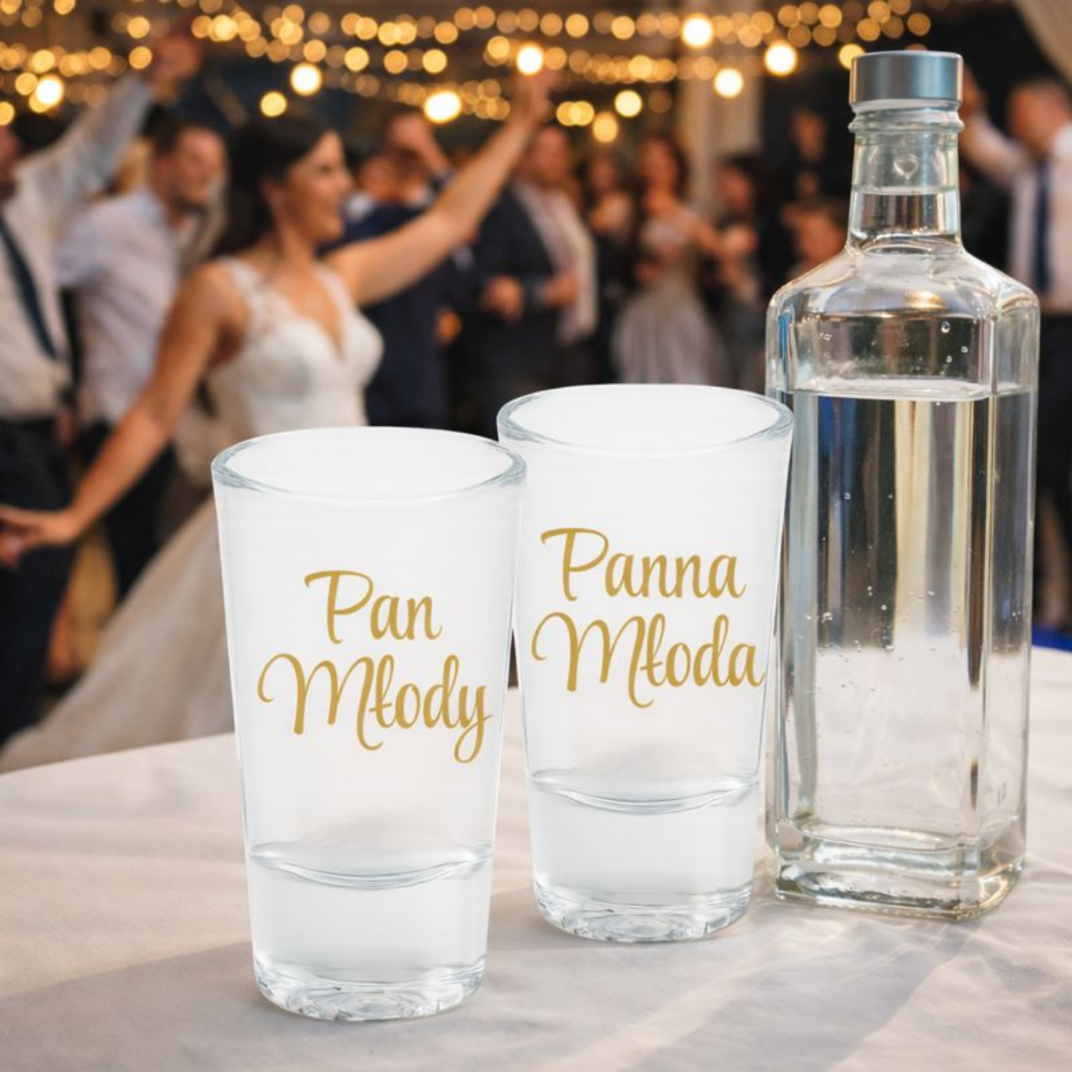 Oszukane kieliszki do wódki weselne Panna Młoda Pan Młody - obrazek 2