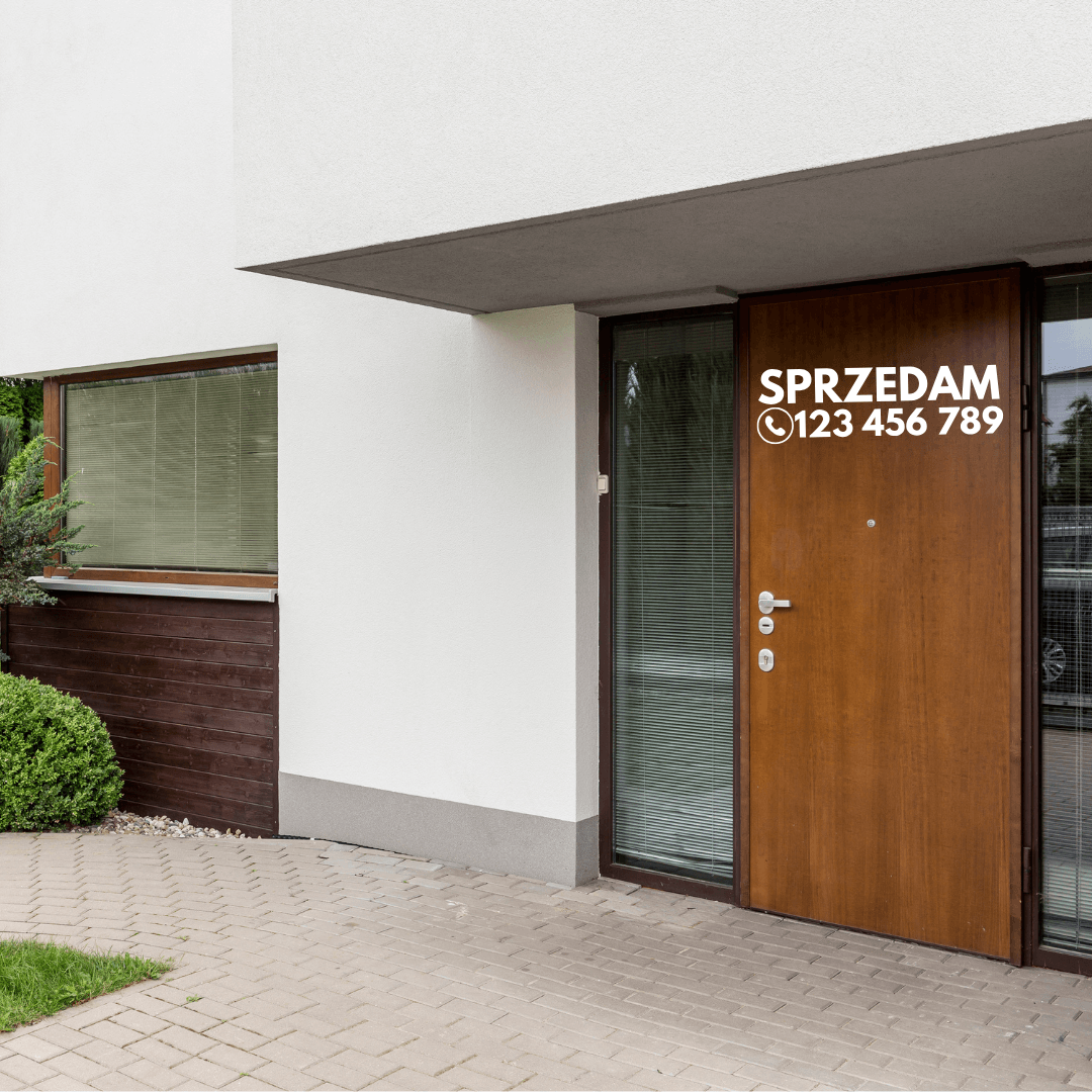 Naklejka na samochód Sprzedam + numer telefonu – bez tła, różne kolory - obrazek 5