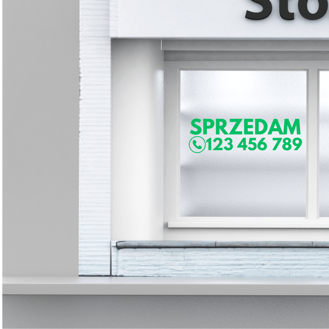 Naklejka na samochód Sprzedam + numer telefonu – bez tła, różne kolory - obrazek 4