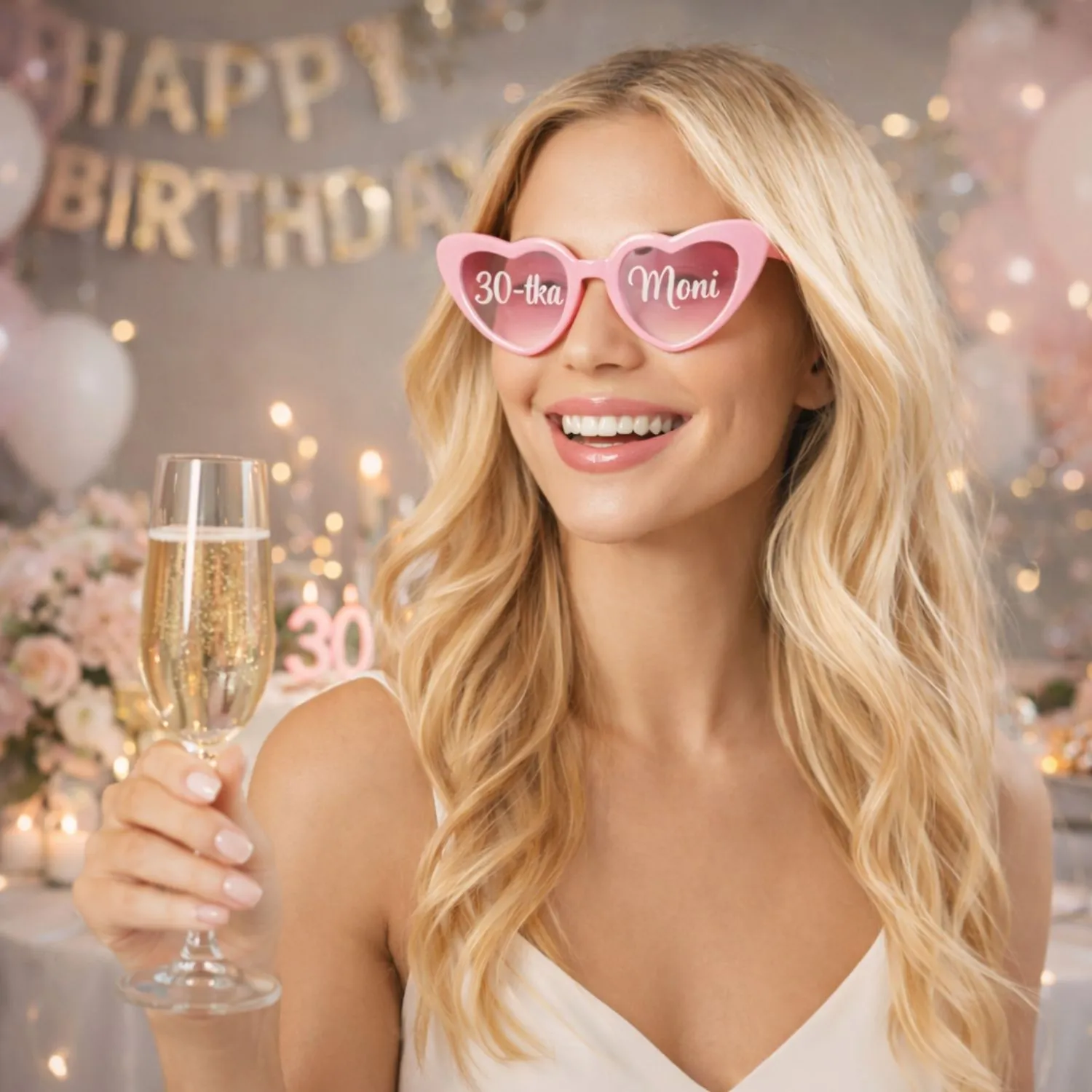 Personalizowane okulary w kształcie serca na wesele urodziny - obrazek 6