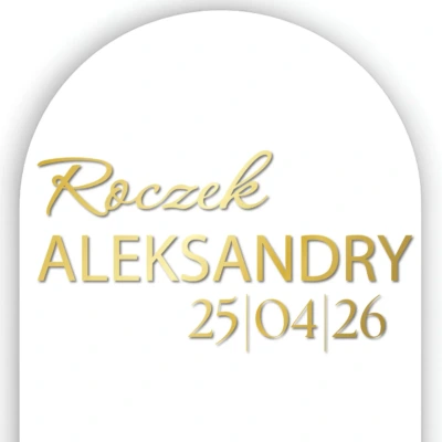 Naklejka ROCZEK z imieniem i datą 60 cm – personalizowana dekoracja na urodziny