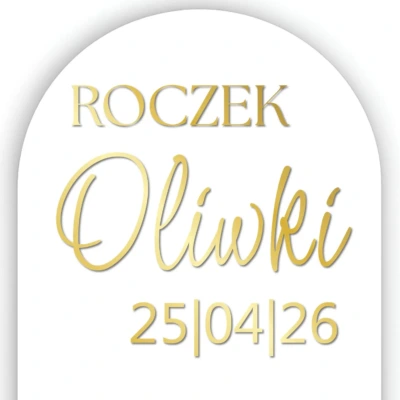 Naklejka roczek z imieniem i datą – personalizowana dekoracja urodzinowa